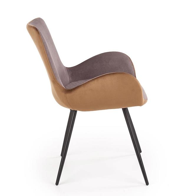 Stolička K392 tkanina/kov tmavý popol/hnedá 53x60x82