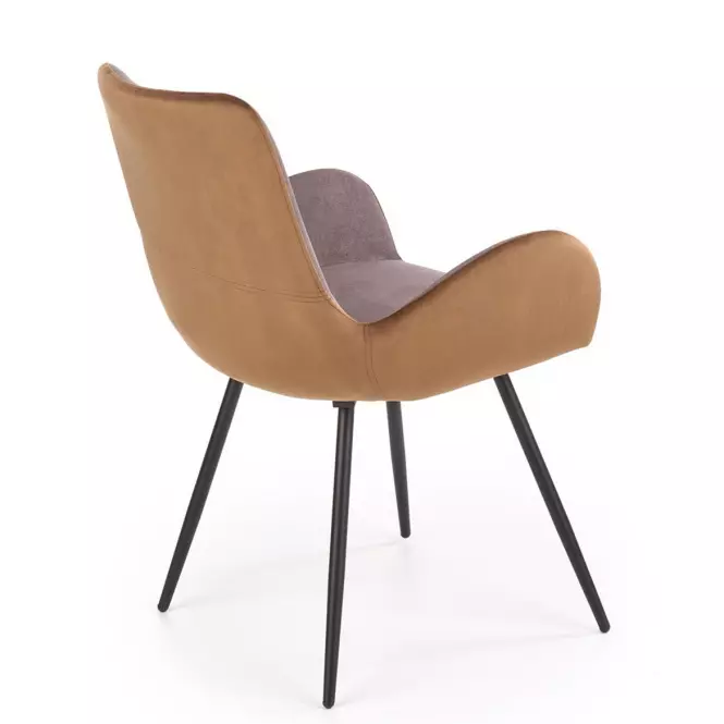 Stolička K392 tkanina/kov tmavý popol/hnedá 53x60x82