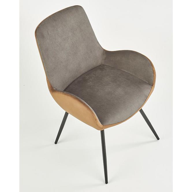 Stolička K392 tkanina/kov tmavý popol/hnedá 53x60x82