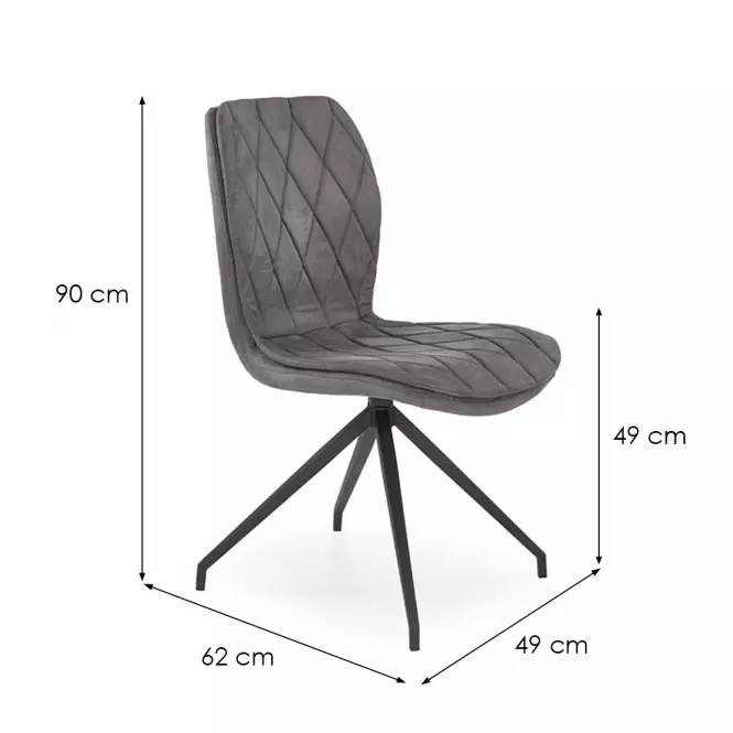 Stolička K237 tkanina/kov popol 49x62x90