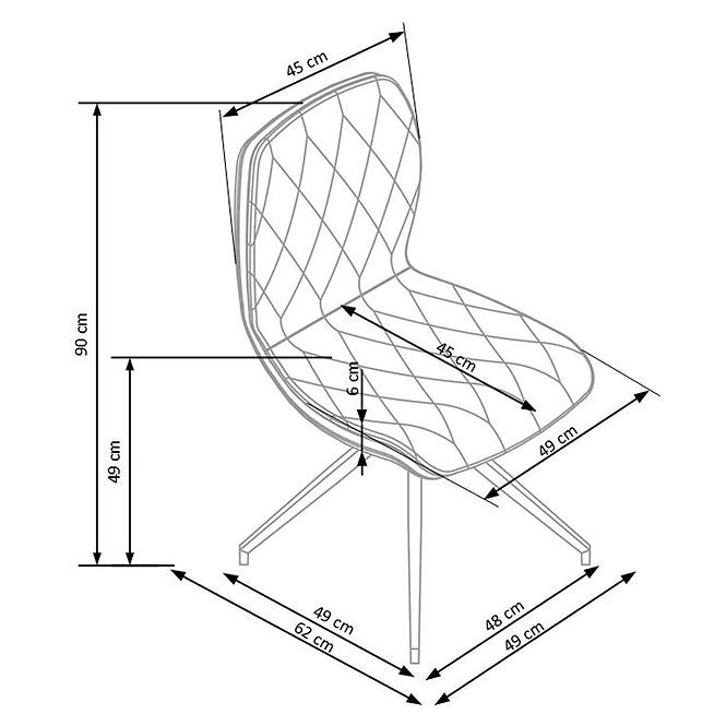 Stolička K237 tkanina/kov hnedá 49x62x90