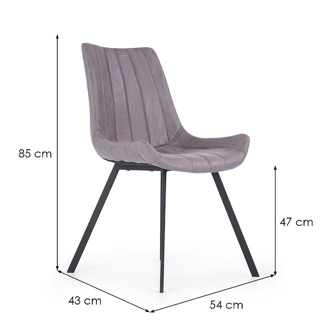 Stolička K279 ekokoža/kov tmavý popol 54x56x87