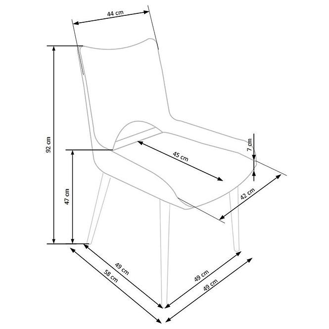Stolička K369 tkanina/kov tmavý popol 48x58x92,12