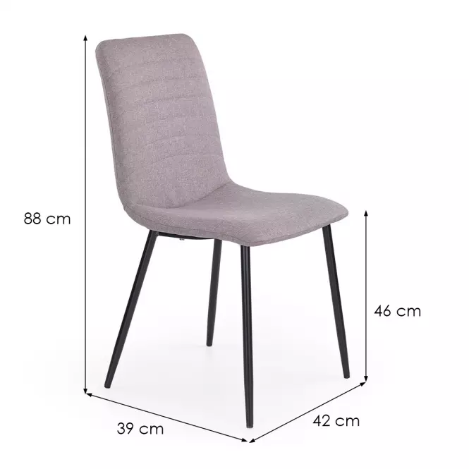 Stolička K251 tkanina/kov popol 44x55x88