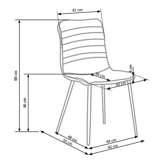 Stolička K251 tkanina/kov popol 44x55x88,5