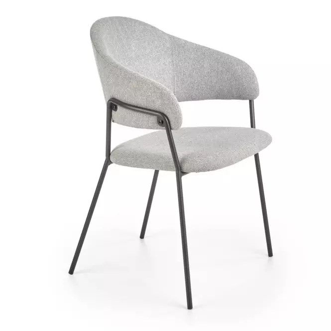 Stolička K359 tkanina/kov svetlý popol 58x55x84