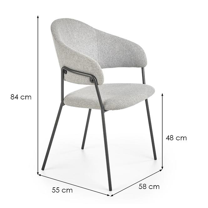 Stolička K359 tkanina/kov svetlý popol 58x55x84