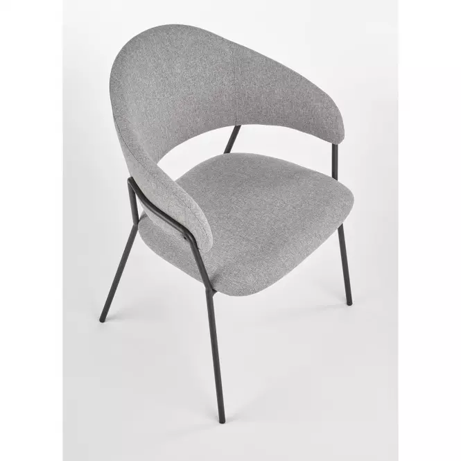 Stolička K359 tkanina/kov svetlý popol 58x55x84