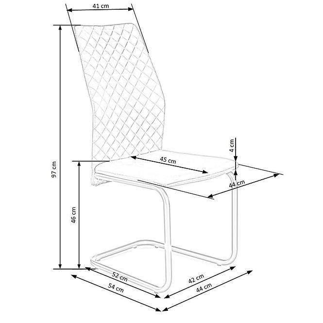Stolička K444 tkanina/kov tmavá zelená 44x54x97,10