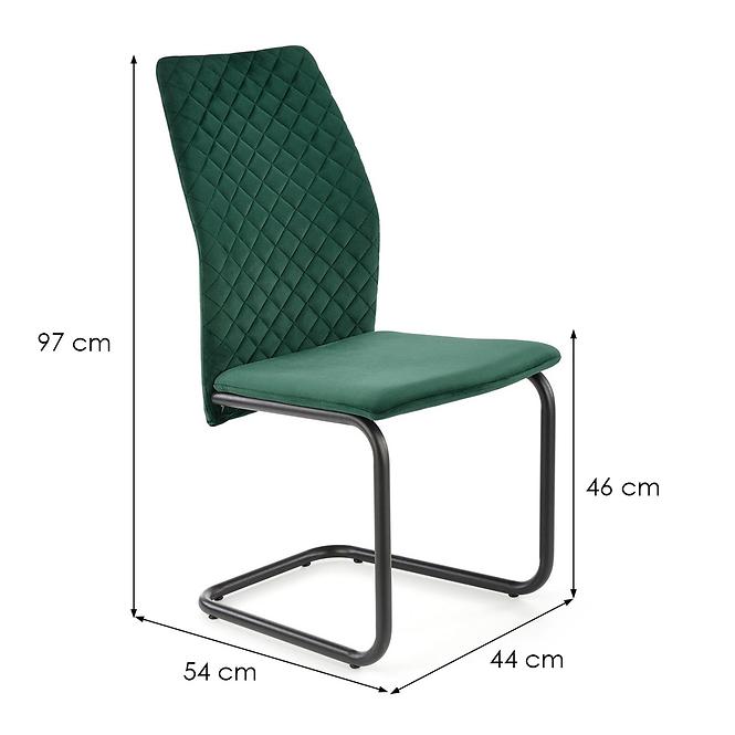Stolička K444 tkanina/kov tmavá zelená 44x54x97