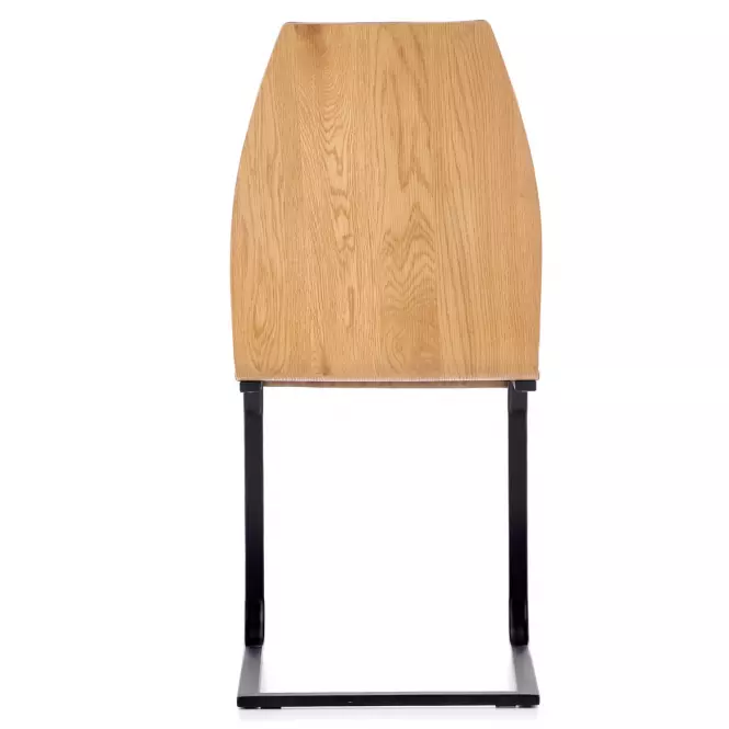 Stolička K265 ekokoža/preglejka/kov hnedá/dub medový