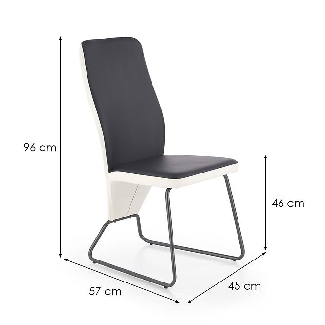 Stolička K300 ekokoža/kov biela/čierna 46x59x96,10