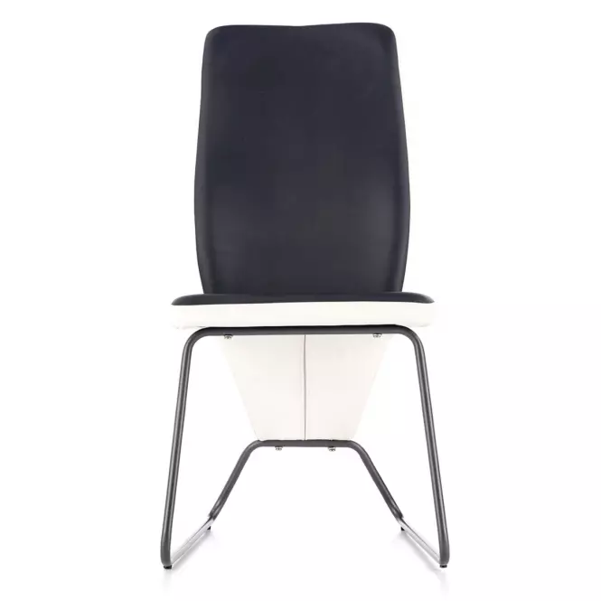 Stolička K300 ekokoža/kov biela/čierna 46x59x96