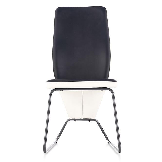 Stolička K300 ekokoža/kov biela/čierna 46x59x96