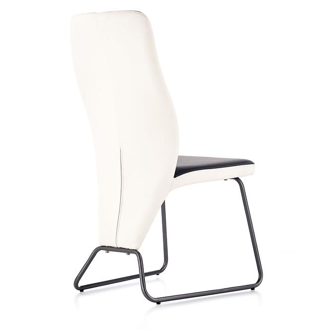 Stolička K300 ekokoža/kov biela/čierna 46x59x96