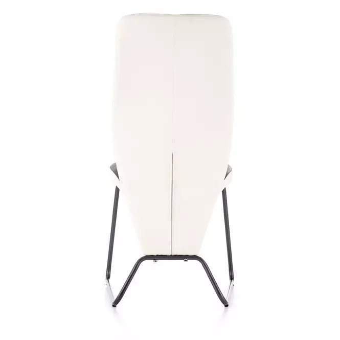 Stolička K300 ekokoža/kov biela/čierna 46x59x96