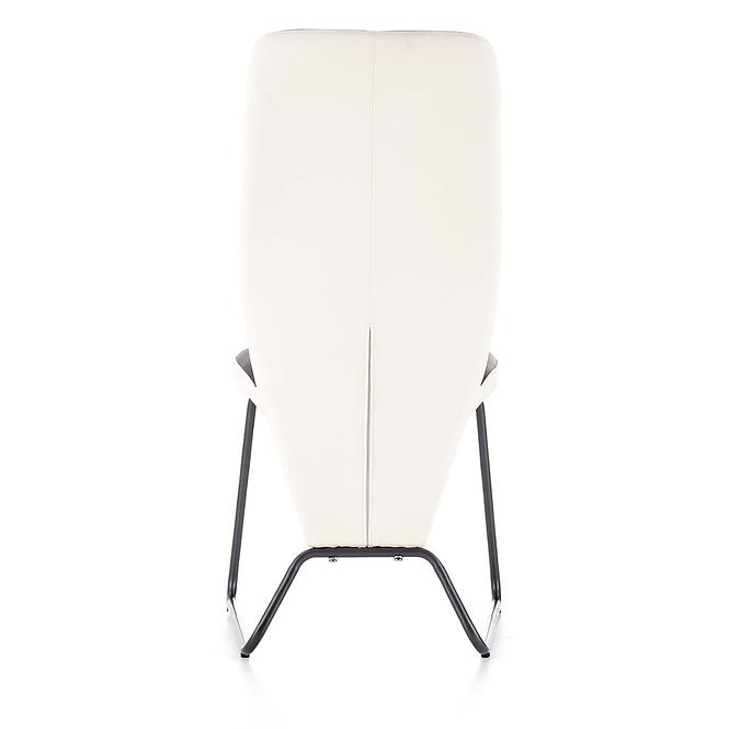 Stolička K300 ekokoža/kov biela/čierna 46x59x96