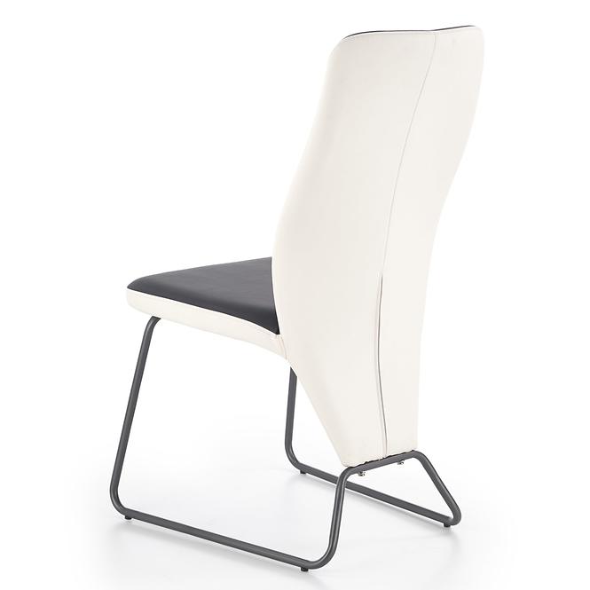 Stolička K300 ekokoža/kov biela/čierna 46x59x96