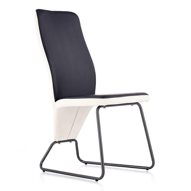 Stolička K300 ekokoža/kov biela/čierna 46x59x96