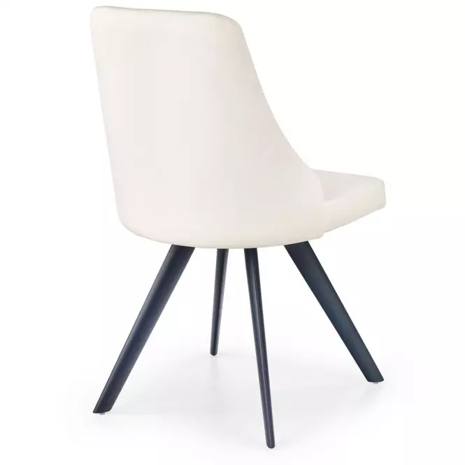 Stolička K206 kov/ekokoža biela 48x58x87