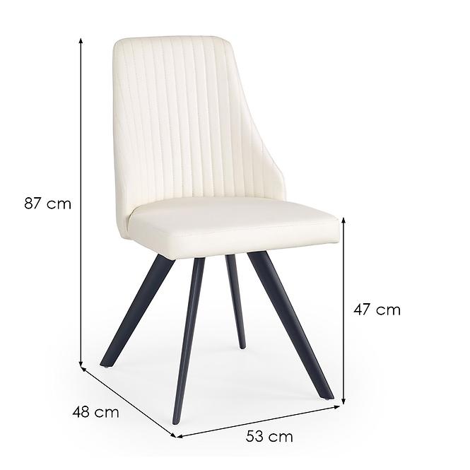 Stolička K206 kov/ekokoža biela 48x58x87