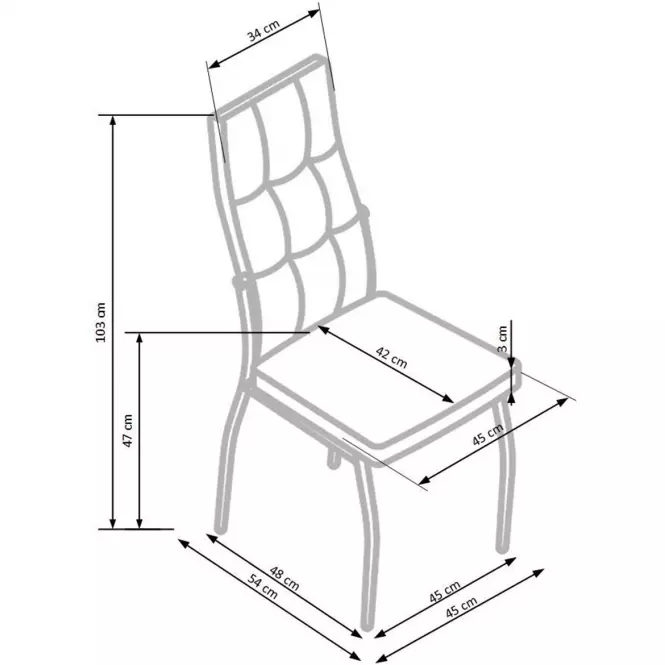 Stolička K334 tkanina/kov tmavý popol 45x54x103