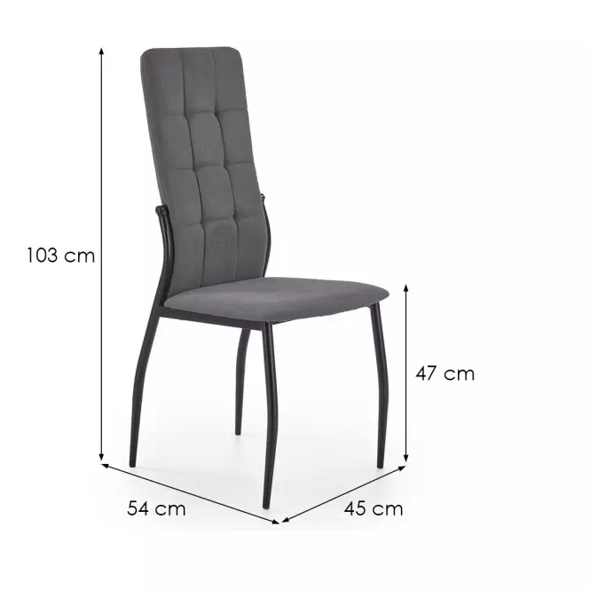 Stolička K334 tkanina/kov tmavý popol 45x54x103