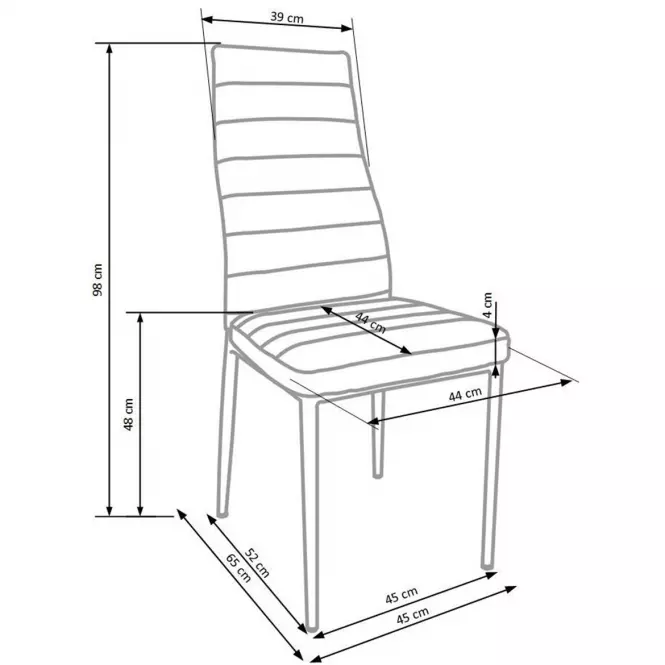 Stolička K292 tkanina/kov popol 45x65x98