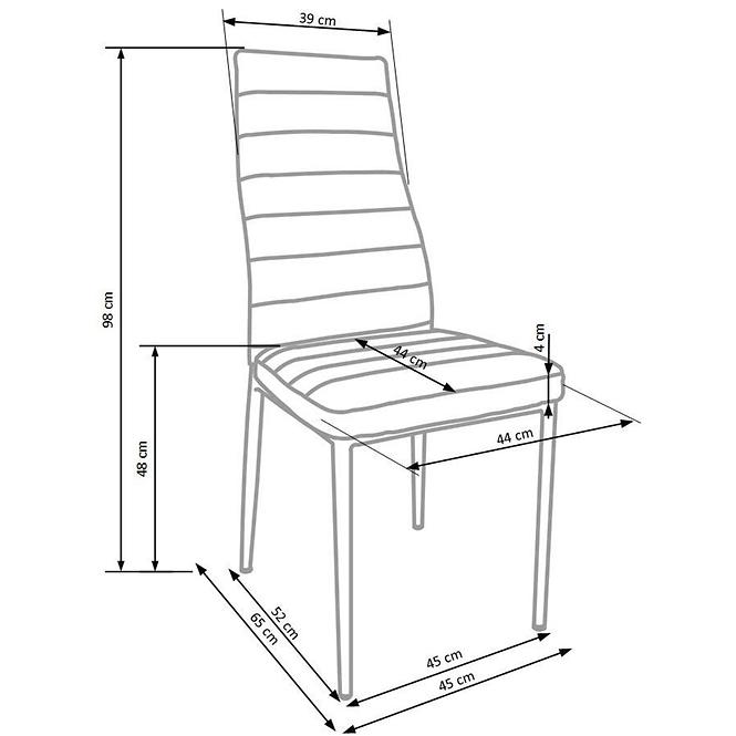Stolička K292 tkanina/kov popol 45x65x98