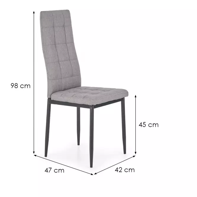 Stolička K292 tkanina/kov popol 45x65x98