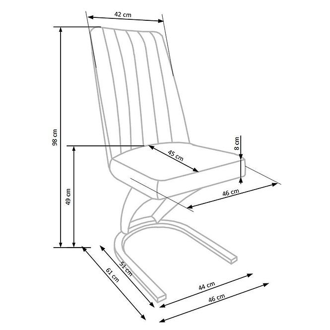 Stolička K338 ekokoža/kov hnedá 46x61x98