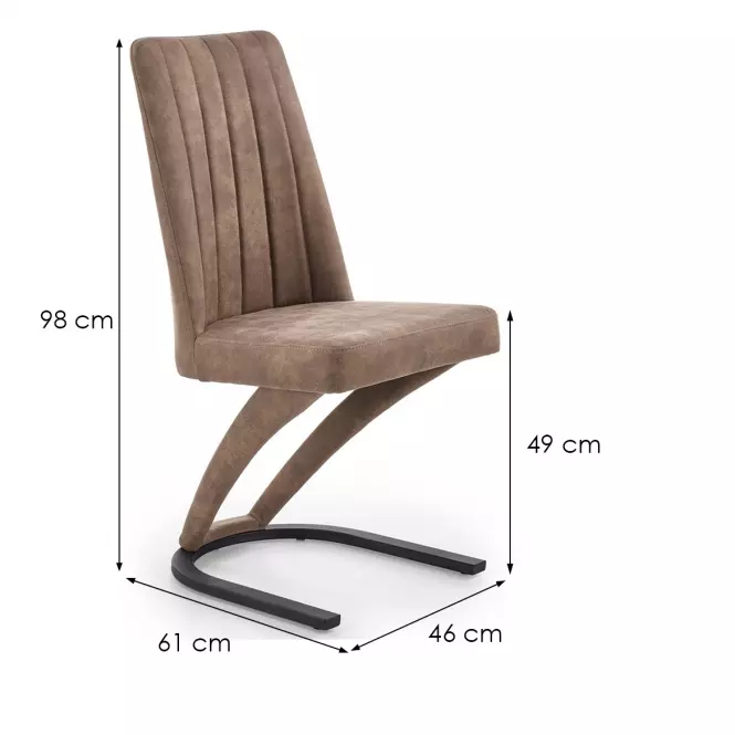 Stolička K338 ekokoža/kov hnedá 46x61x98