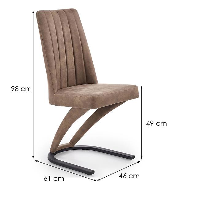 Stolička K338 ekokoža/kov hnedá 46x61x98