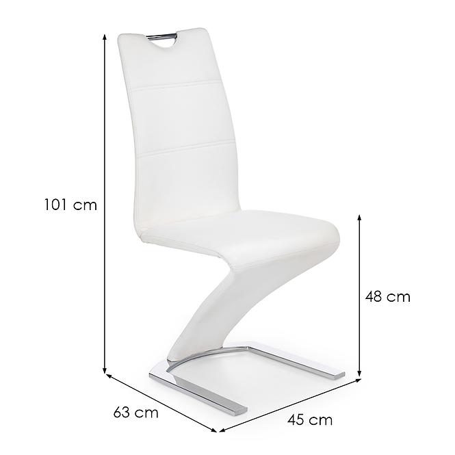 Stolička K188 kov/ekokoža biela 46x63x101