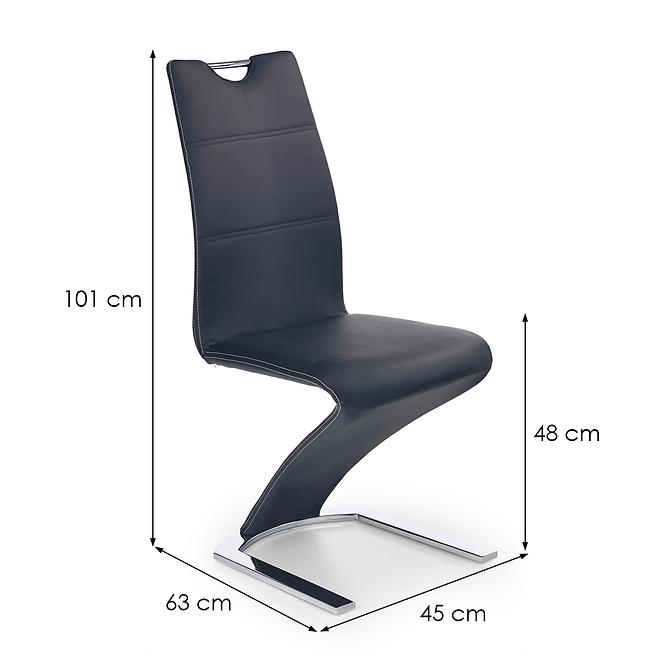 Stolička K188 kov/ekokoža čierna 46x63x101