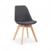 Stolička K303 tkanina/drevo tmavý popol 48x54x83