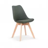 Stolička K303 tkanina/drevo tmavá zelená 48x54x83
