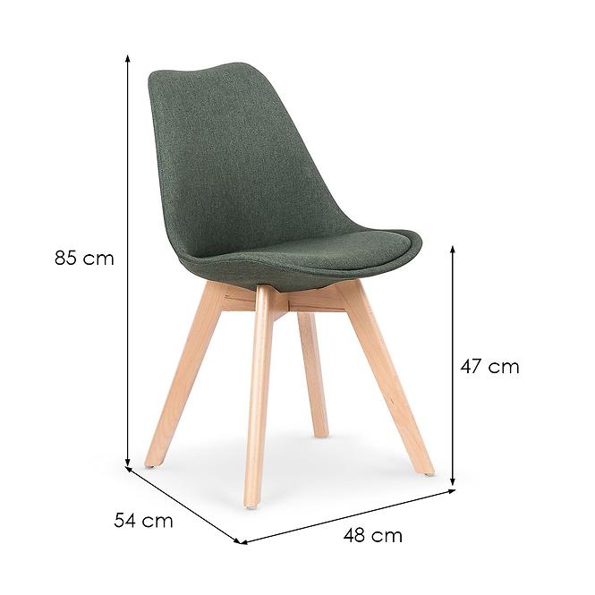 Stolička K303 tkanina/drevo tmavá zelená 48x54x83