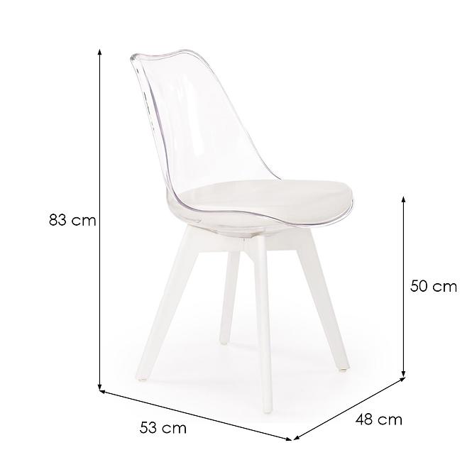 Stolička K245 polypropylén/ekokoža/polykarbonát biela/transp.,3