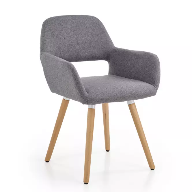 Stolička K283 tkanina/drevo popol 56x56x80