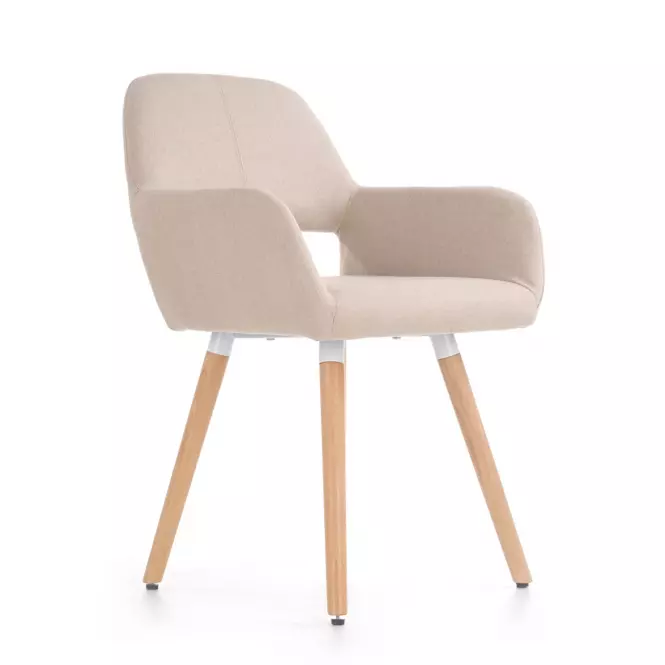 Stolička K283 tkanina/drevo béž 56x56x80