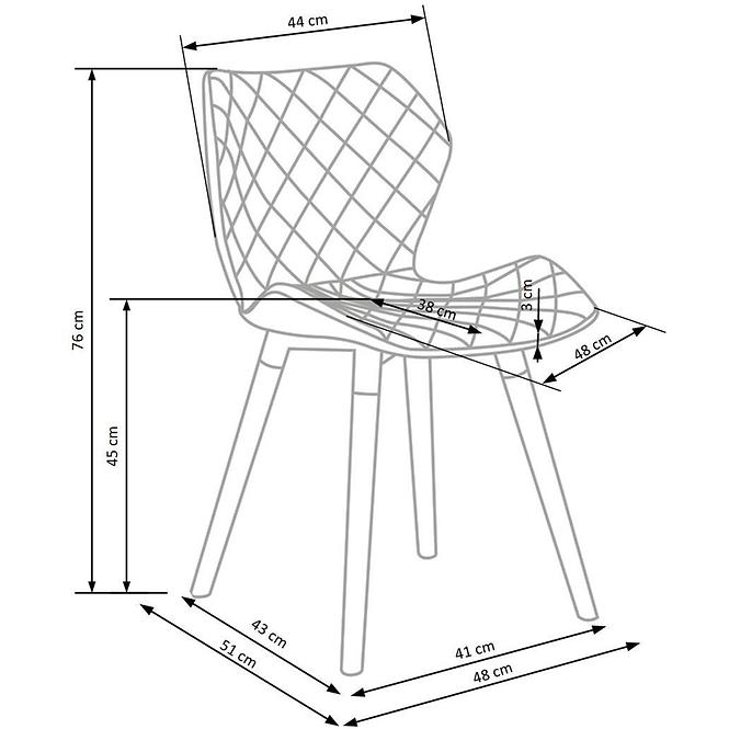 Stolička K277 tkanina/ekokoža/drevo popol/biela