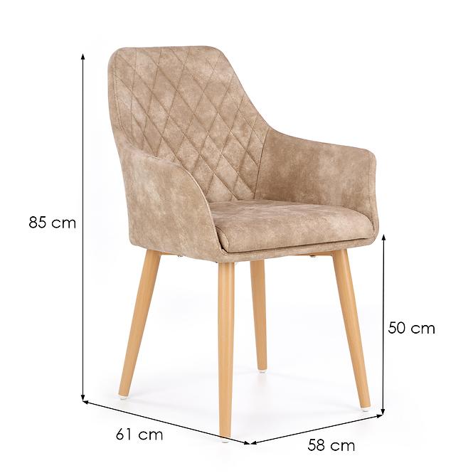 Stolička K287 ekokoža/kov béž 58x61x85