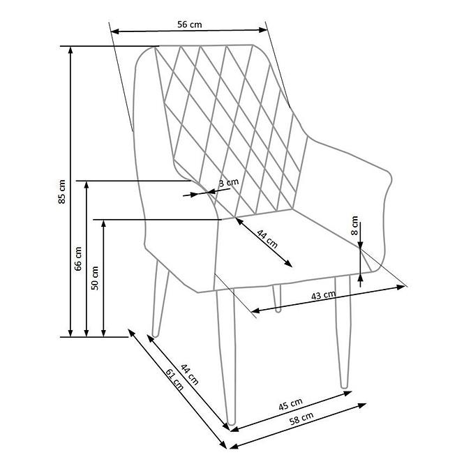 Stolička K287 ekokoža/kov béž 58x61x85