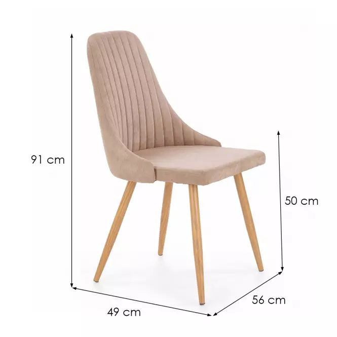 Stolička K285 tkanina/kov béž 56x49x91