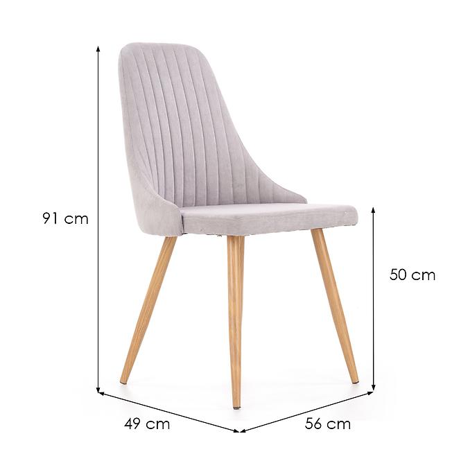 Stolička K285 tkanina/kov svetlý popol 56x49x91