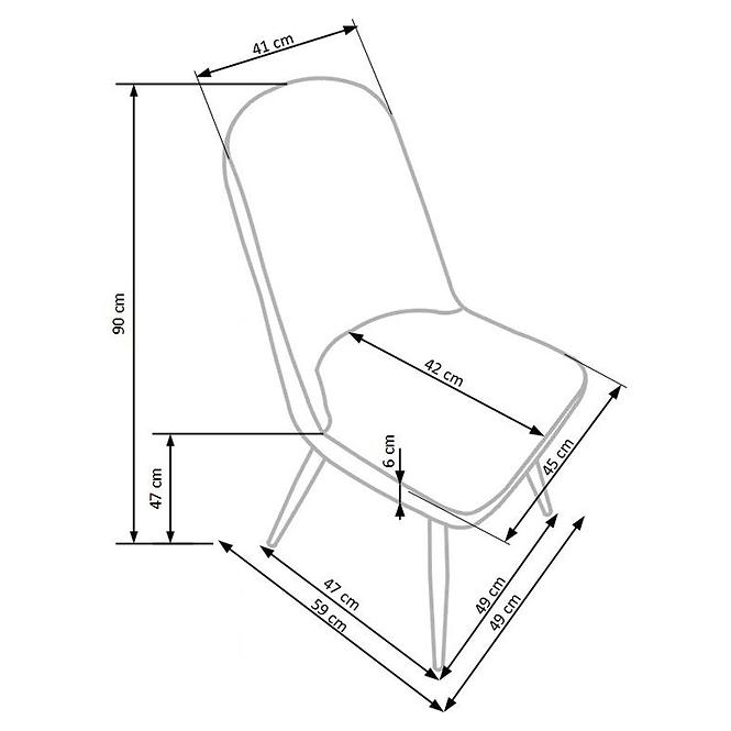 Stolička K214 kov/ekokoža popol 49x59x90,10