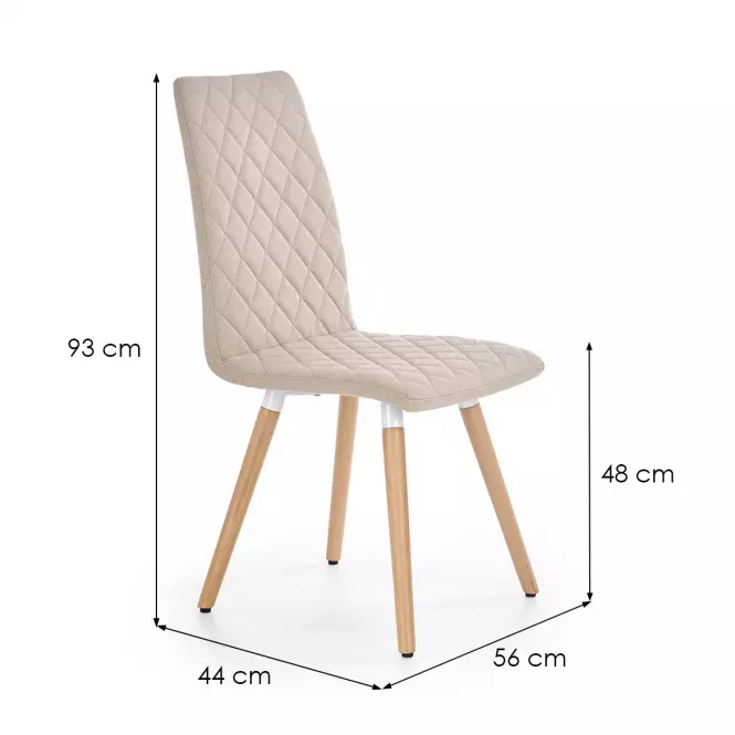 Stolička K282 tkanina/drevo béž 56x44x93
