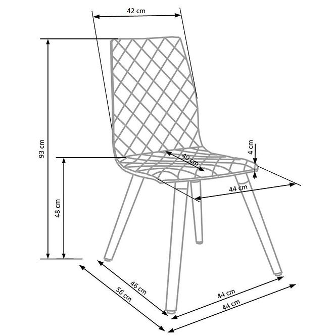 Stolička K282 tkanina/drevo béž 56x44x93,8