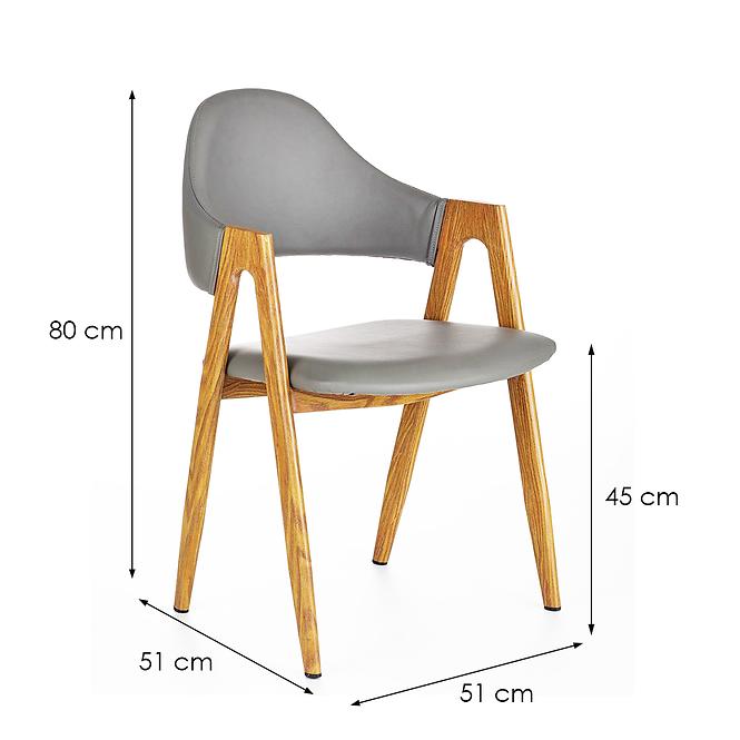 Stolička K247 ekokoža/kov popol 53x57x80